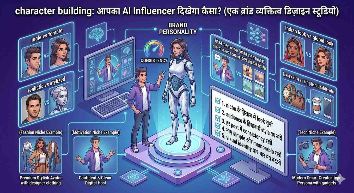 character building: आपका AI Influencer दिखेगा कैसा?