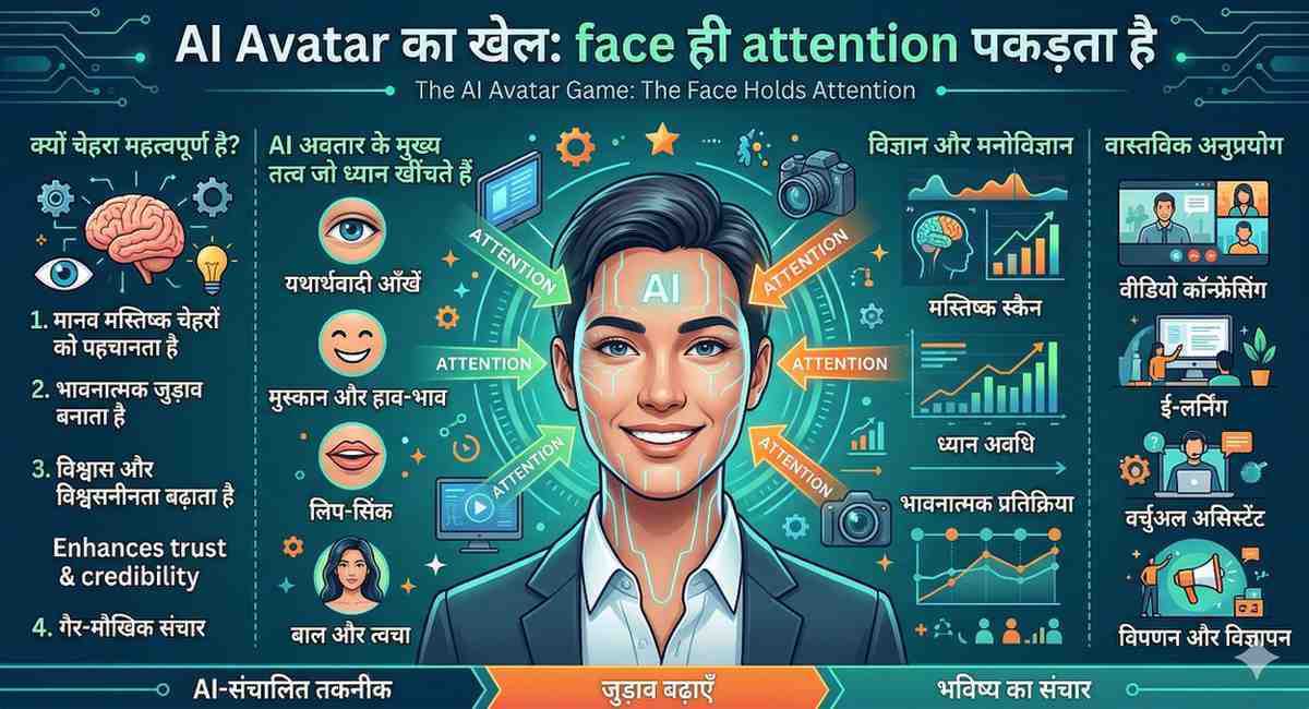 AI Avatar का खेल: face ही attention पकड़ता है