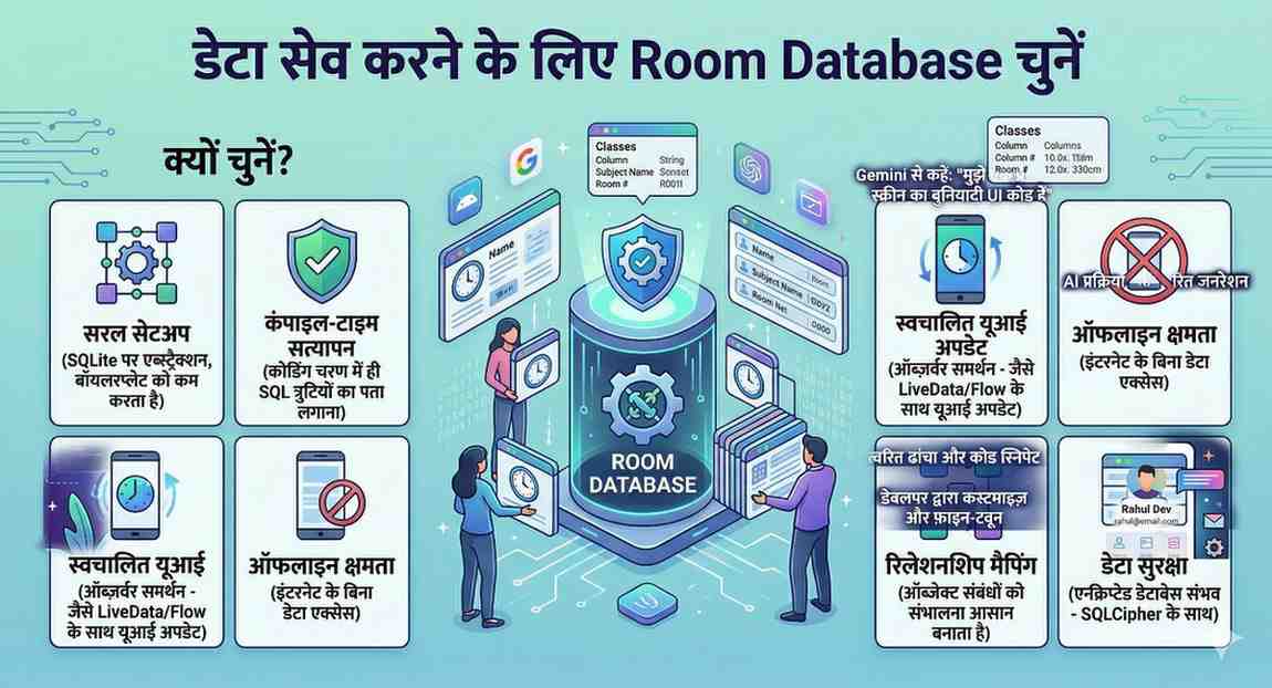 डेटा सेव करने के लिए Room Database चुनें