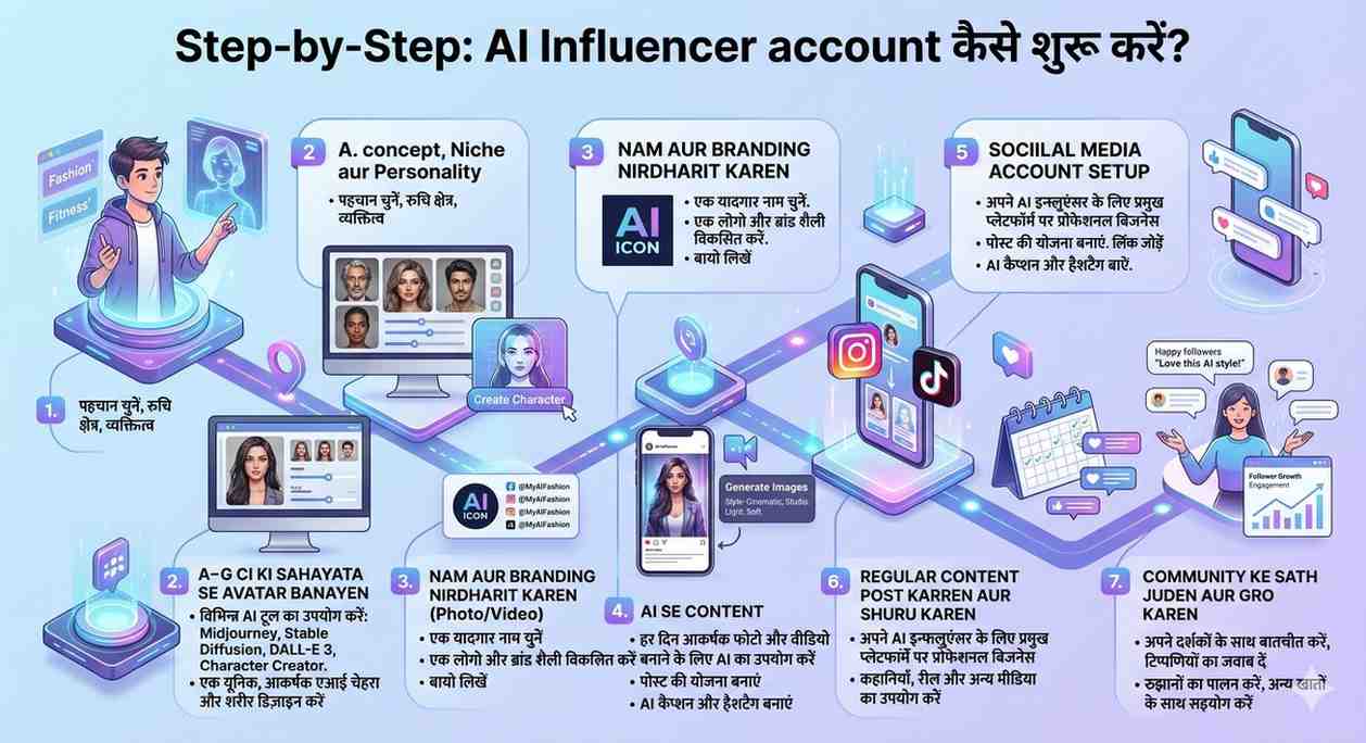 Step-by-Step: AI Influencer account कैसे शुरू करें?