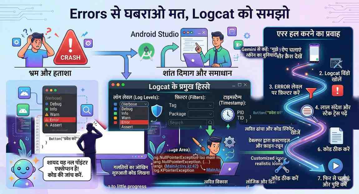 Errors से घबराओ मत, Logcat को समझो