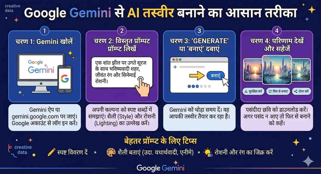 Google Gemini से AI image बनाने का आसान step-by-step तरीका
