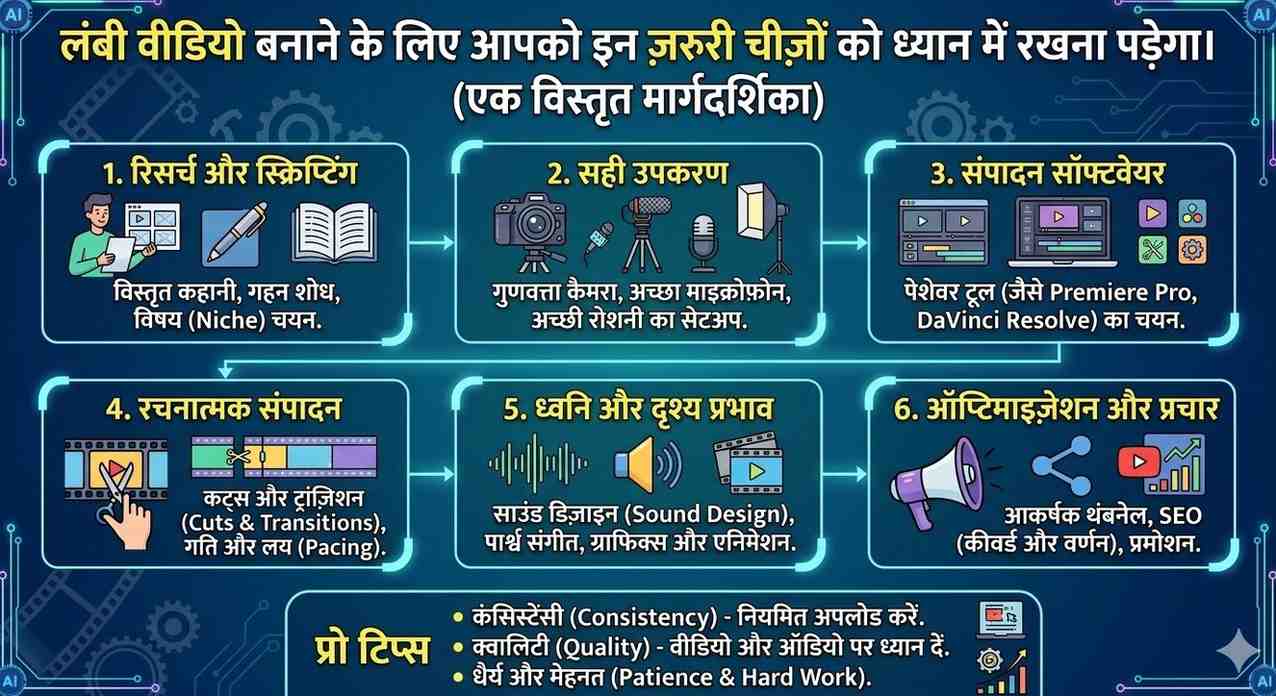 लंबी वीडियो बनाने के लिए आपको इन जरूरी चीजों को ध्यान में रखना पड़ेगा।