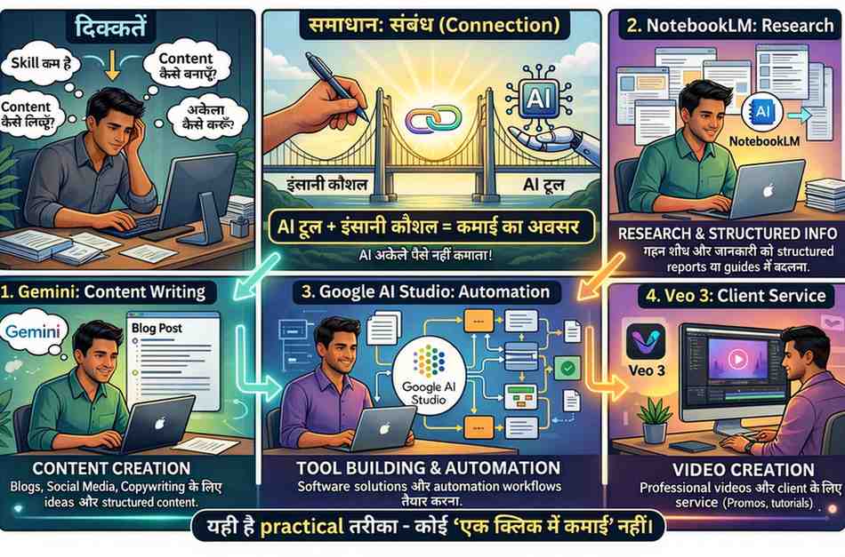 AI tool अपने आप पैसे नहीं कमाता।