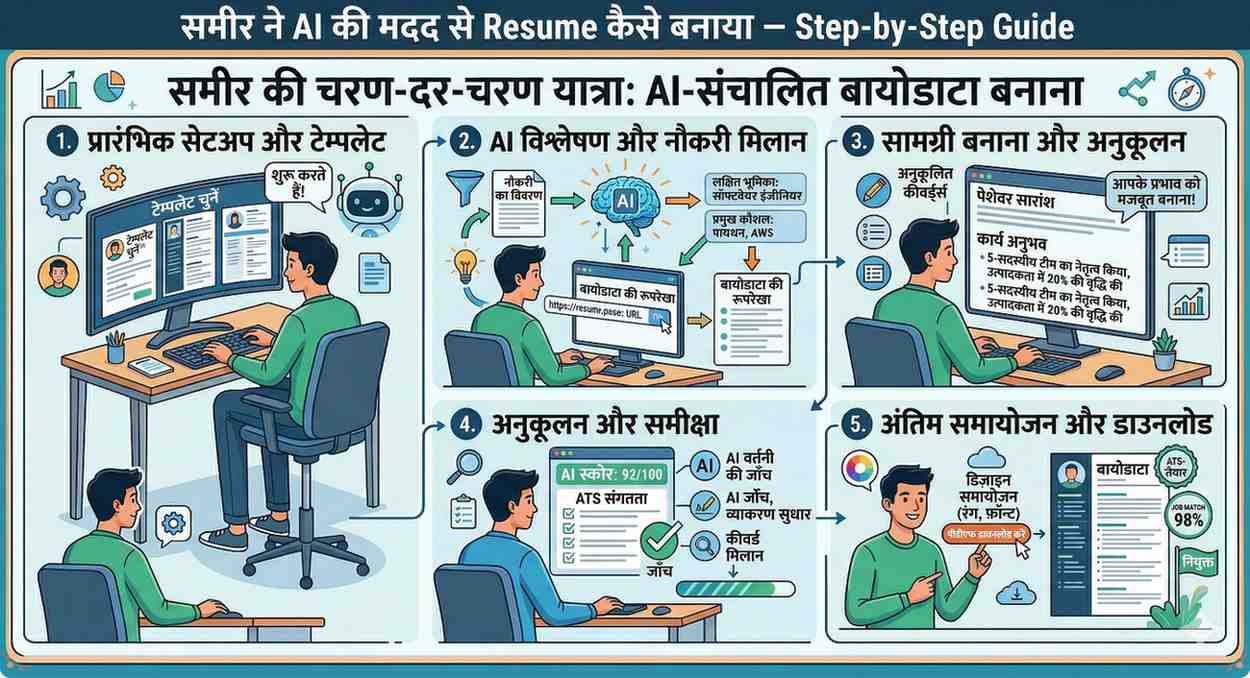 Samir ने AI की मदद से resume कैसे बनाया — Step by Step