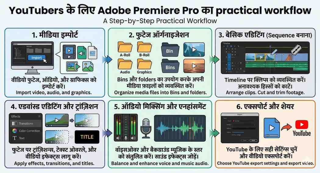 YouTubers के लिए Adobe Premiere Pro का practical workflow
