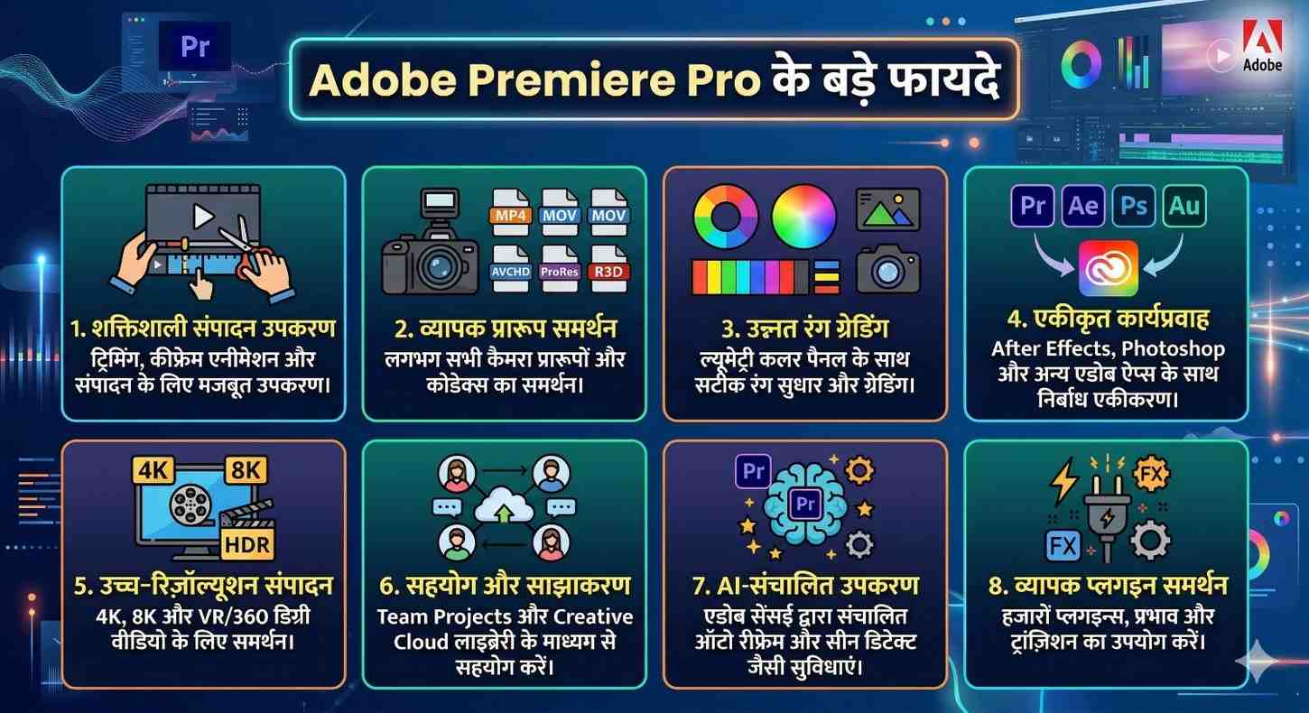 Adobe Premiere Pro के बड़े फायदे