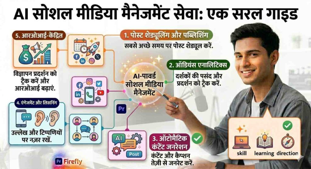 आज हर business social media पर दिखना चाहता है, लेकिन हर owner के पास content plan करने का time नहीं होता. यहीं AI tools काम आते हैं. इनकी मदद से captions, post ideas, hashtags और monthly planning जल्दी तैयार की जा सकती है. अगर आपको audience और content direction की basic समझ है, तो यह एक अच्छा long-term service business बन सकता है.