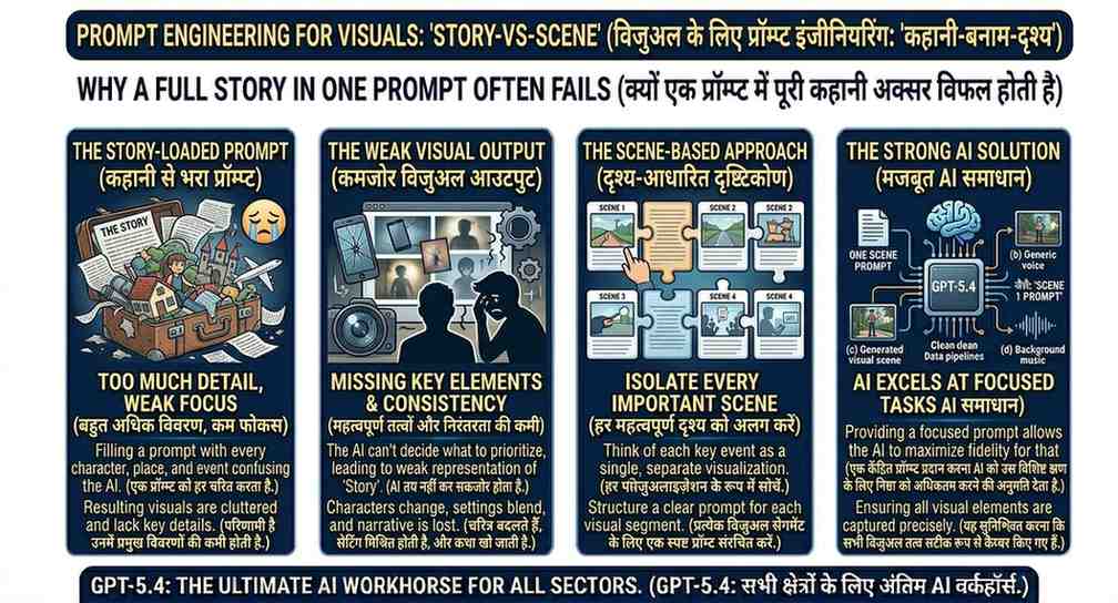 हर scene के लिए अलग visual idea बनाओ