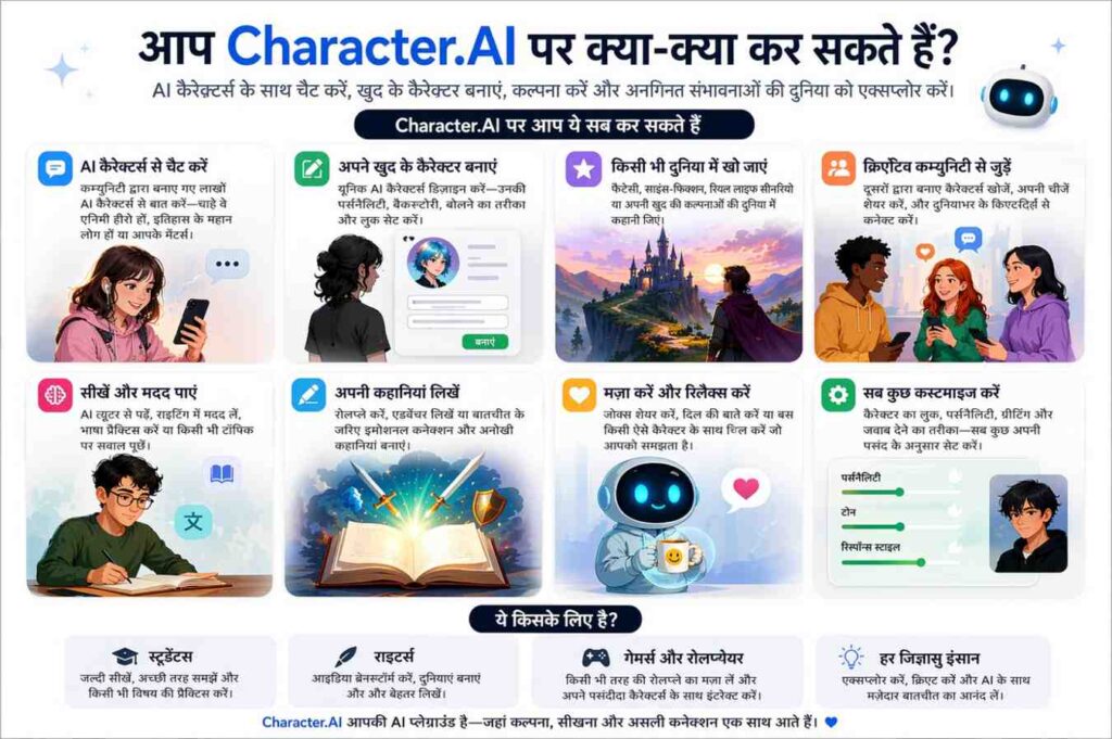 Character.AI में लोग क्या-क्या कर सकते हैं?