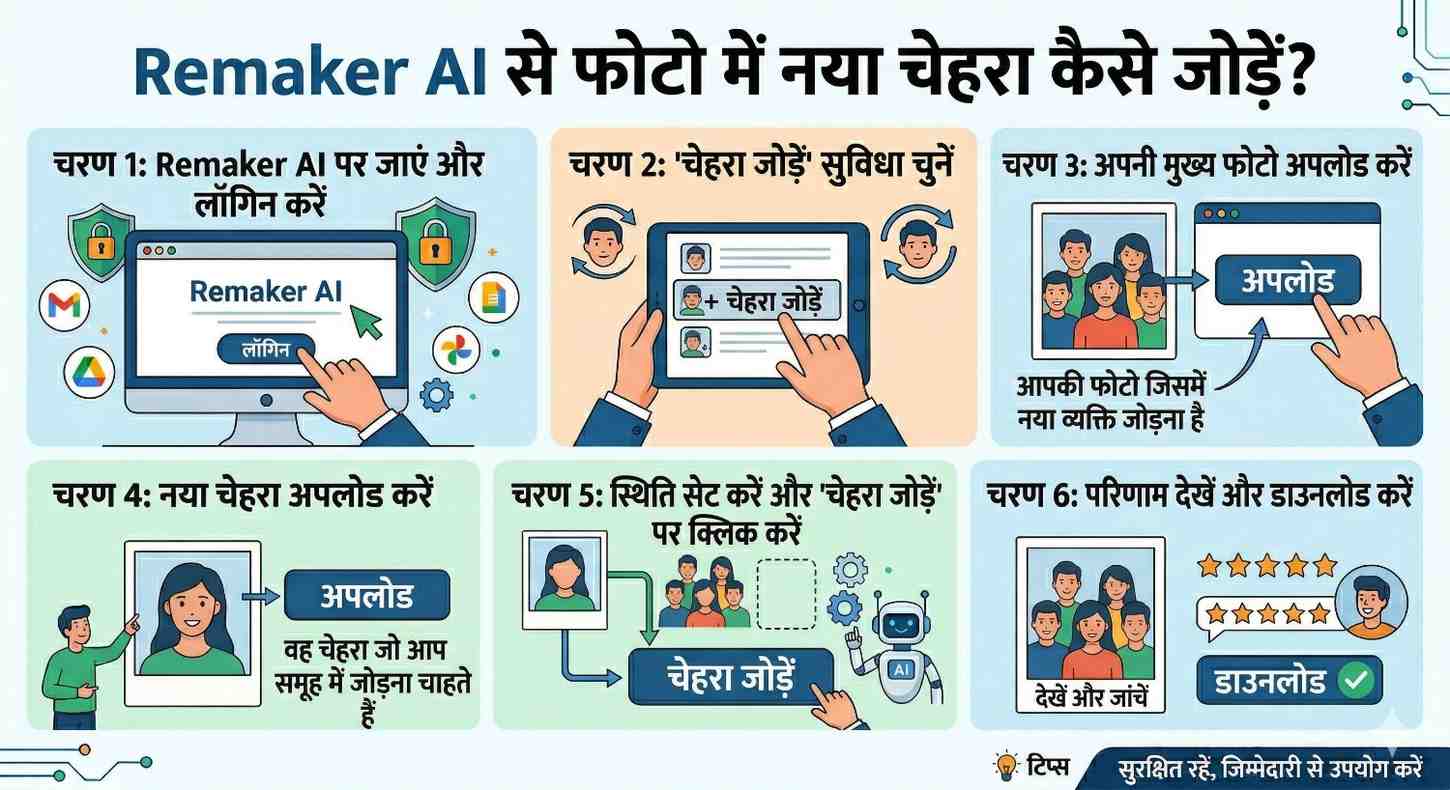 फोटो में नया face add कैसे करें?