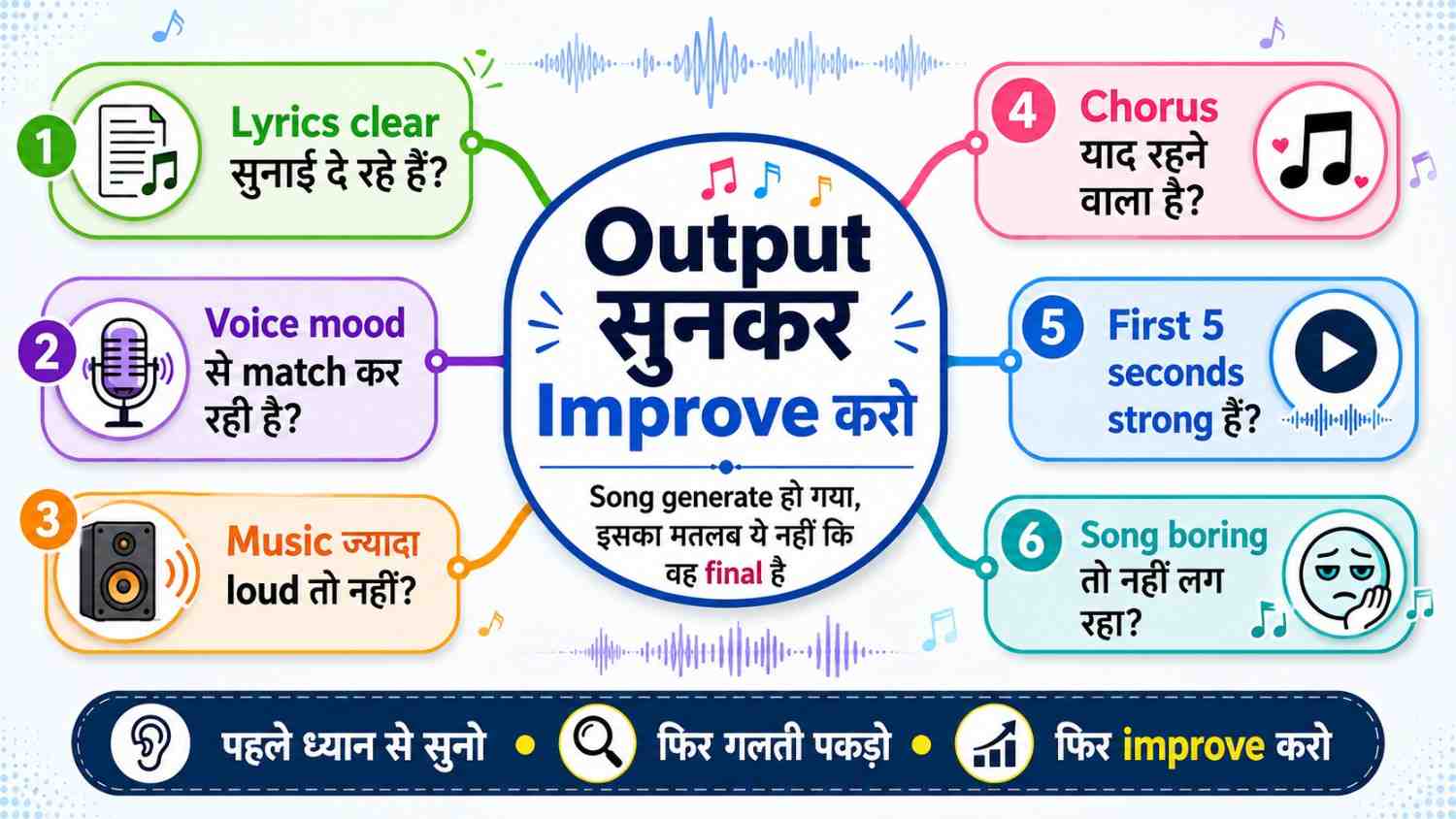 Output सुनकर Improve करो