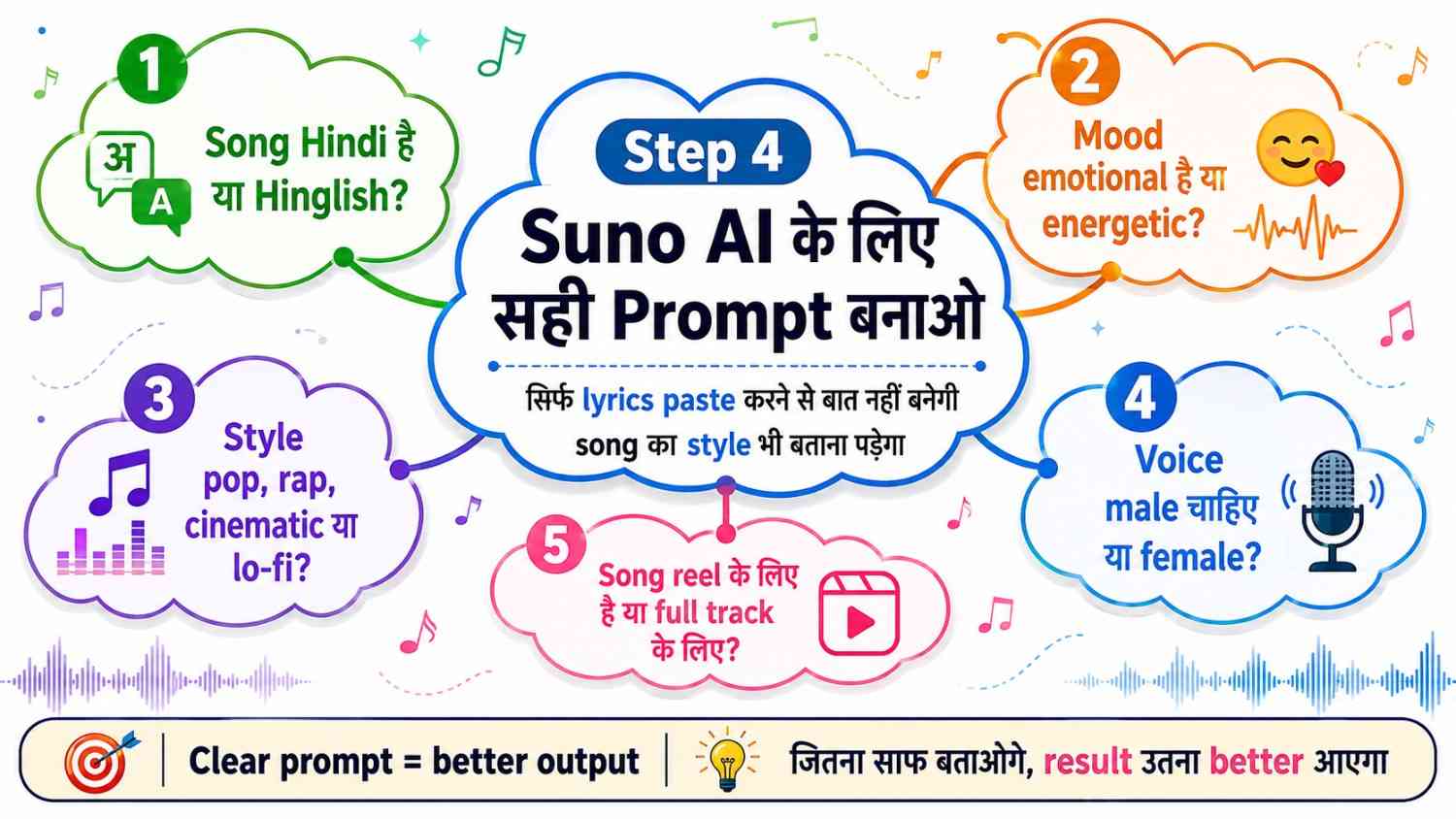 Suno AI के लिए सही Prompt बनाओ