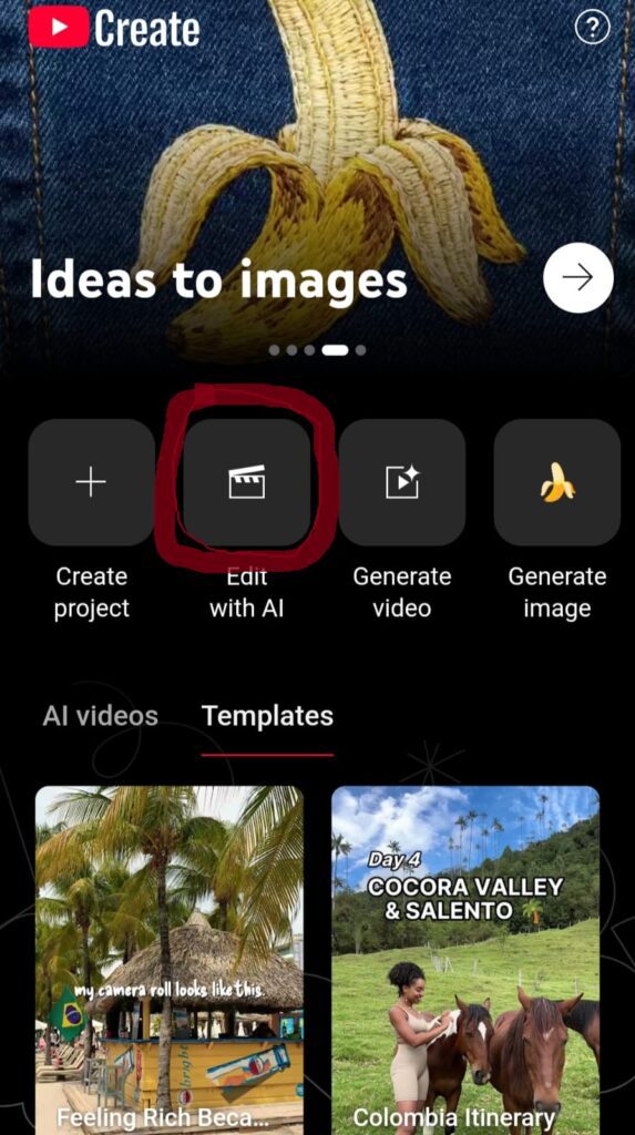  Edit with AI option पर tap करें