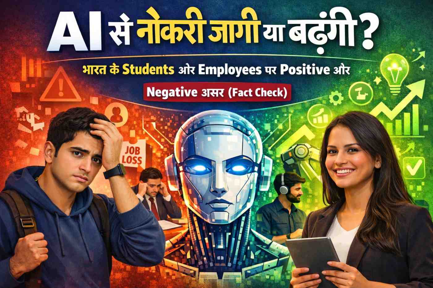 AI से नौकरी जाएगी या बढ़ेगी? भारत के Students और Employees पर Positive और Negative असर (Fact Check)