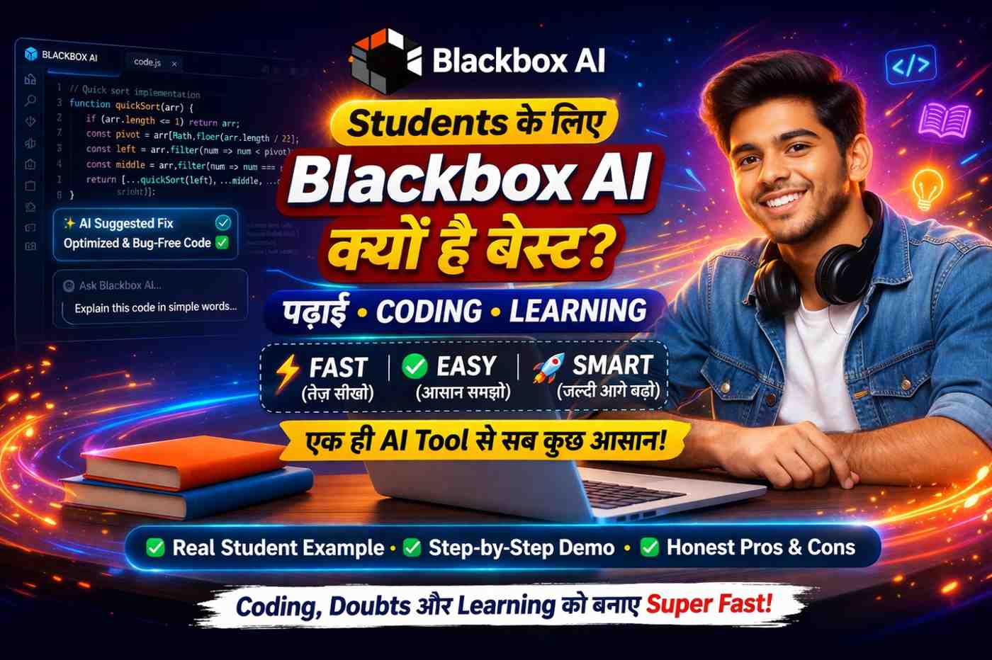 Students के लिए Blackbox AI क्यों है बेस्ट? पढ़ाई, Coding और Learning को Fast और आसान बनाने वाला AI Tool
