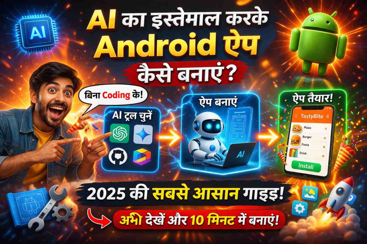 AI का इस्तेमाल करके Android ऐप कैसे बनाएं? (2026 की पूरी गाइड)