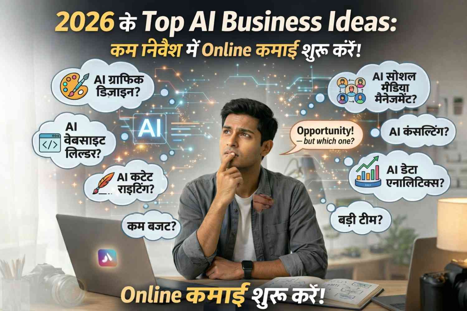 2026 के Top AI Business Ideas: कम निवेश में Online कमाई शुरू करें