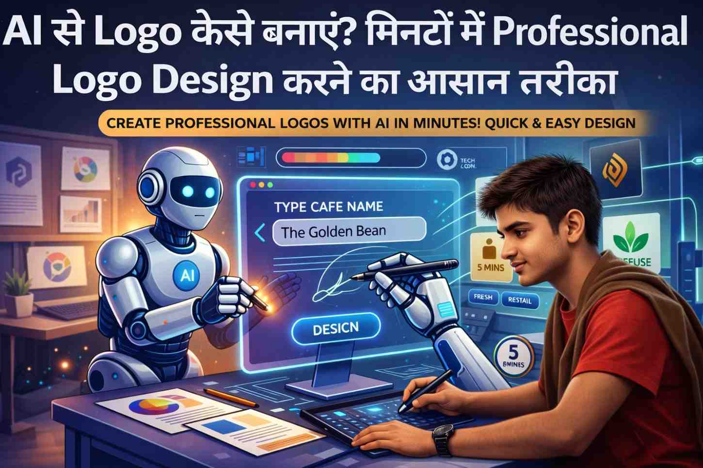 AI से Logo कैसे बनाएं? मिनटों में Professional Logo Design करने का आसान तरीका