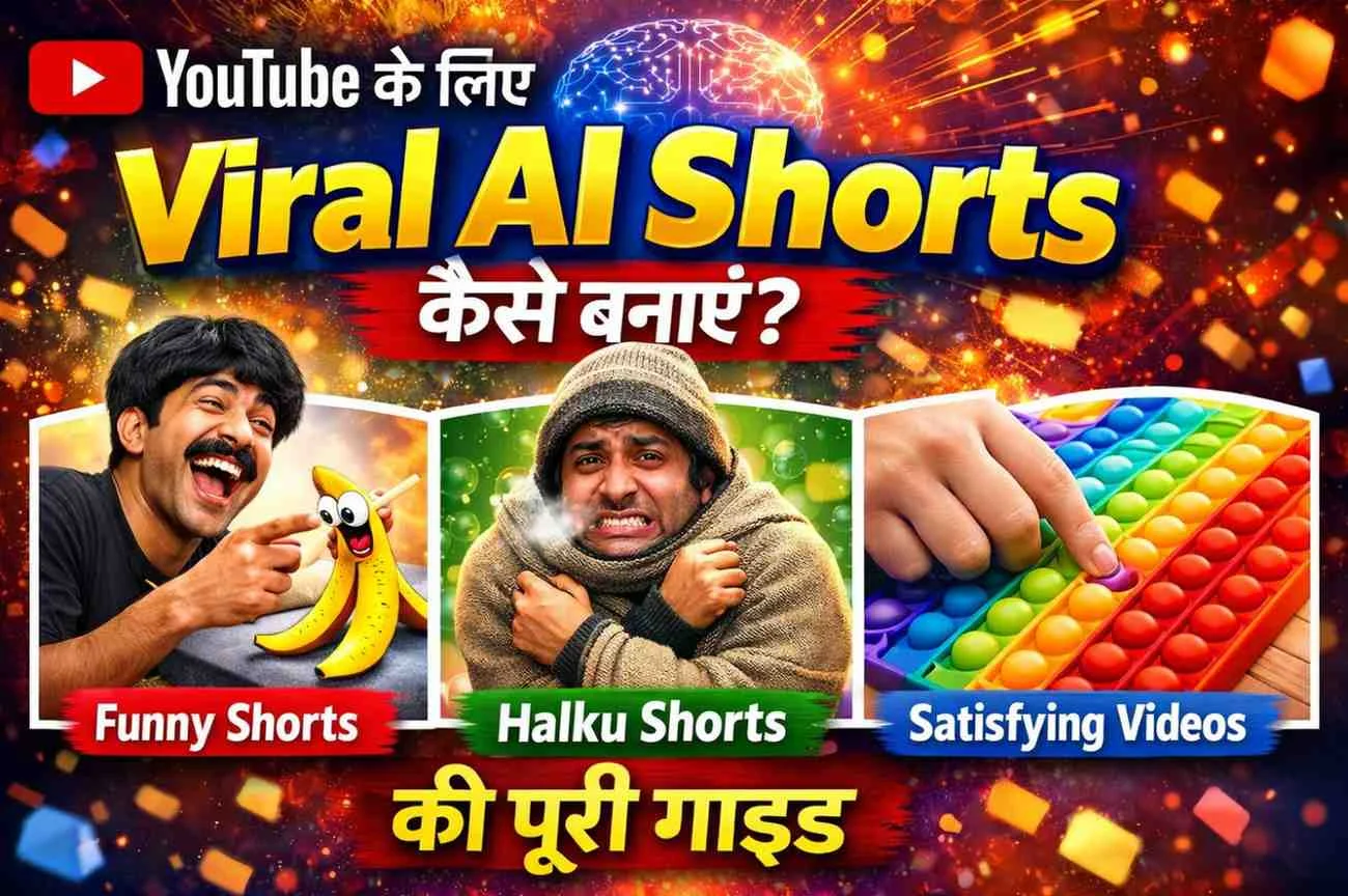 YouTube के लिए Viral AI Shorts कैसे बनाएं? Funny, Halku Shortsऔर Satisfying Videos की पूरी गाइड (2026)